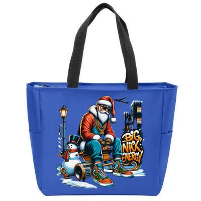 Sneakerhead Santa Big Nick Energy Street Style Holiday Gift Zip Tote Bag