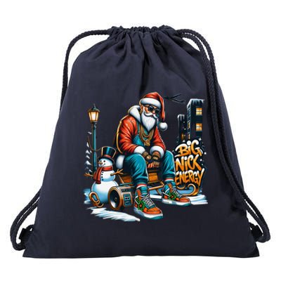 Sneakerhead Santa Big Nick Energy Street Style Holiday Gift Drawstring Bag