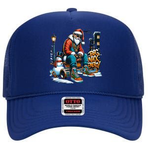 Sneakerhead Santa Big Nick Energy Street Style Holiday Gift High Crown Mesh Back Trucker Hat