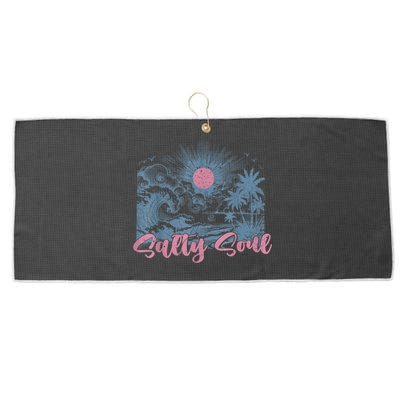 Summer Salty Beach Summer Soul Vibes Trendy Summer Large Microfiber Waffle Golf Towel