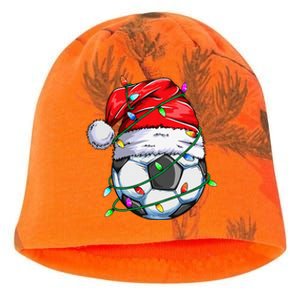 Santa Soccer Ball Sports Design Christmas Soccer Player Kati - Camo Knit Beanie