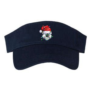 Santa Soccer Ball Sports Design Christmas Soccer Player Valucap Bio-Washed Visor