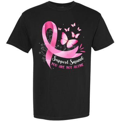 Support Squad Breast Cancer Awareness Pink Ribbon Butterfly Garment-Dyed Heavyweight T-Shirt
