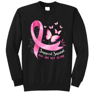 Support Squad Breast Cancer Awareness Pink Ribbon Butterfly Sweatshirt