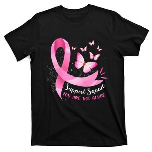 Support Squad Breast Cancer Awareness Pink Ribbon Butterfly T-Shirt