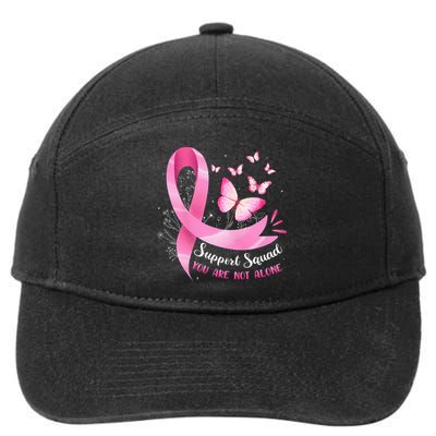 Support Squad Breast Cancer Awareness Pink Ribbon Butterfly 7-Panel Snapback Hat