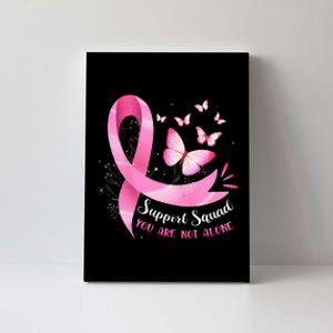 Support Squad Breast Cancer Awareness Pink Ribbon Butterfly Canvas