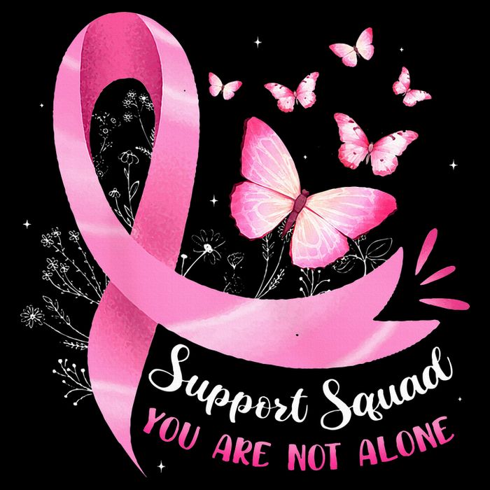 Support Squad Breast Cancer Awareness Pink Ribbon Butterfly Bucket Hat