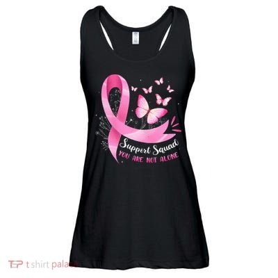 Support Squad Breast Cancer Awareness Pink Ribbon Butterfly Ladies Essential Flowy Tank