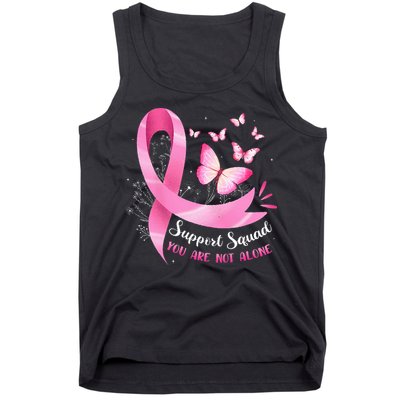 Support Squad Breast Cancer Awareness Pink Ribbon Butterfly Tank Top