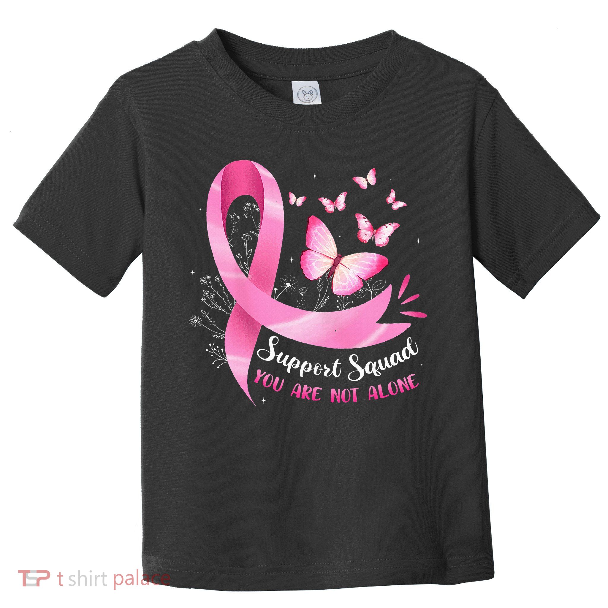 Support Squad Breast Cancer Awareness Pink Ribbon Butterfly Toddler T-Shirt