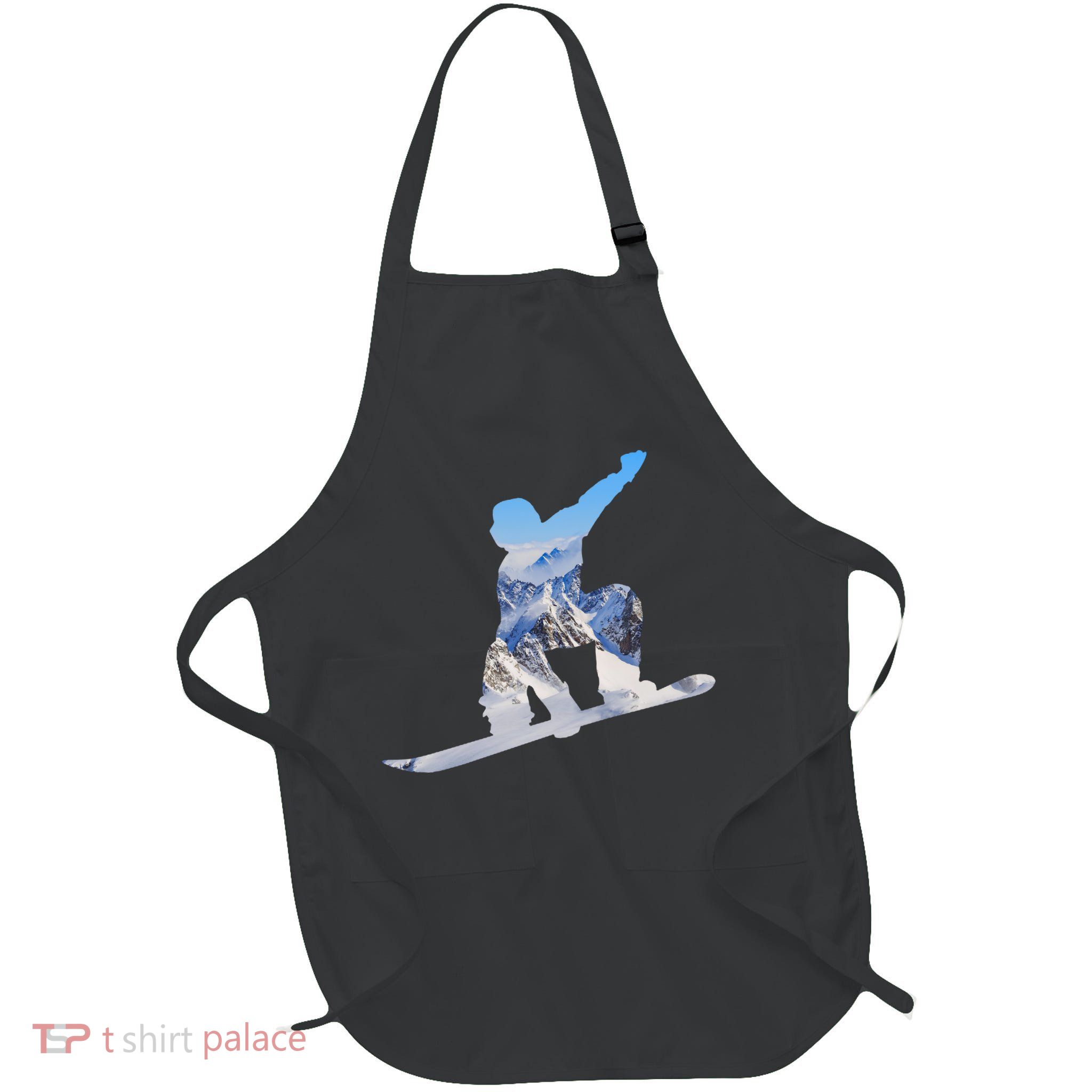 Snow Ski Boarding Sport Full-Length Apron With Pockets