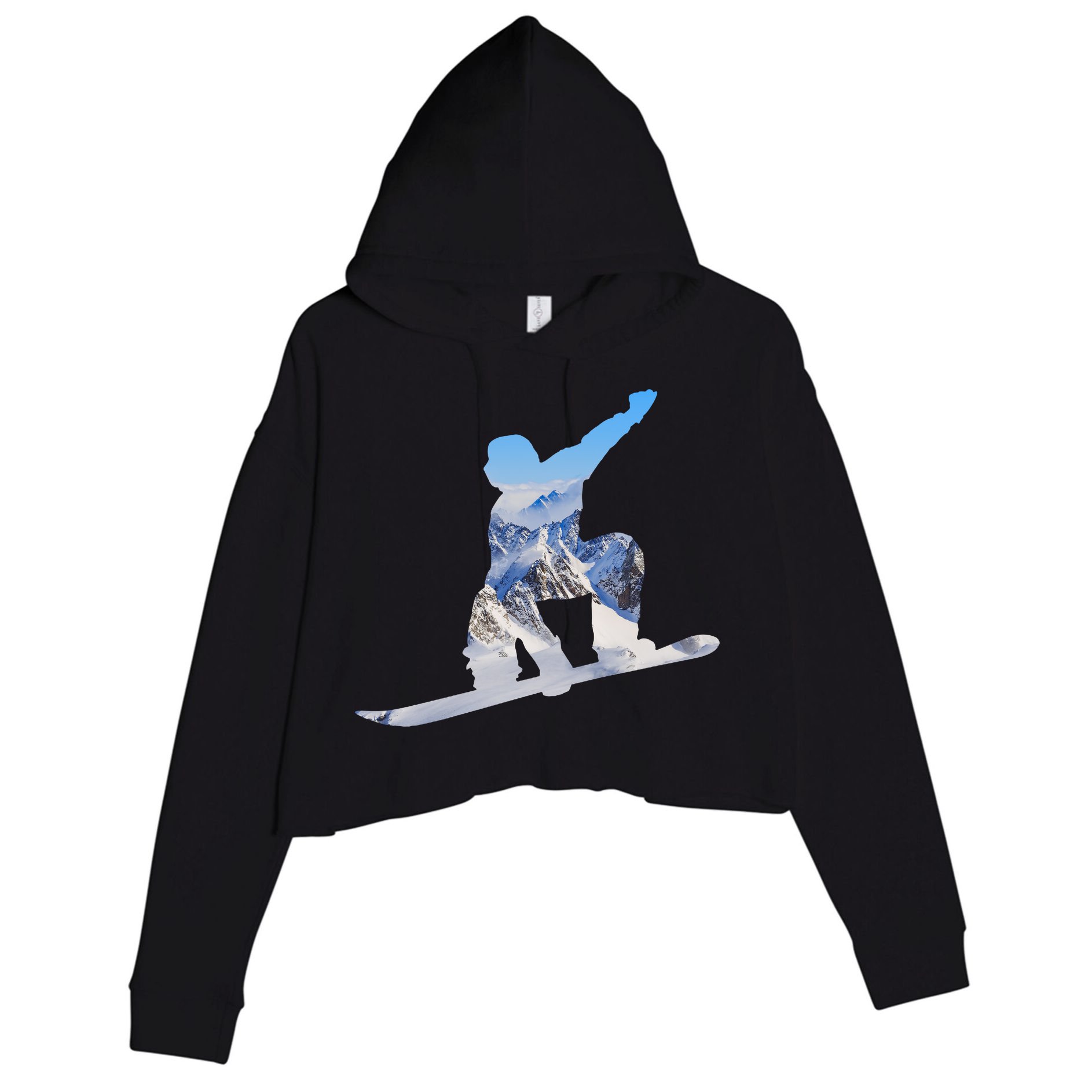 Snow Ski Boarding Sport Crop Fleece Hoodie