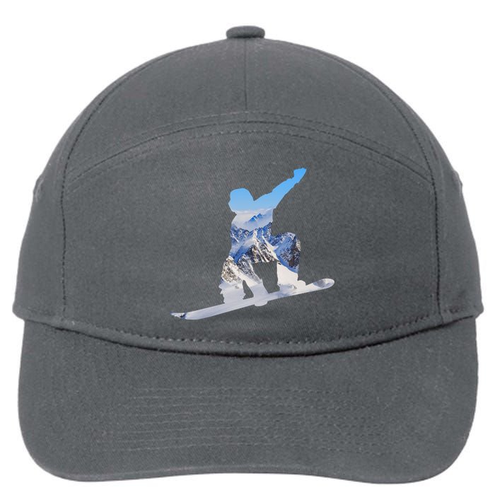 Snow Ski Boarding Sport 7-Panel Snapback Hat