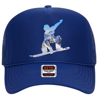 Snow Ski Boarding Sport High Crown Mesh Back Trucker Hat