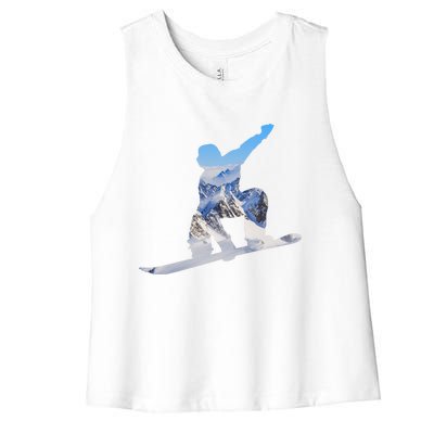 Snow Ski Boarding Sport Women's Racerback Cropped Tank