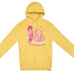 Support Squad Breast Cancer Awareness Pink Ribbon Butterfly Premium Pullover Hoodie