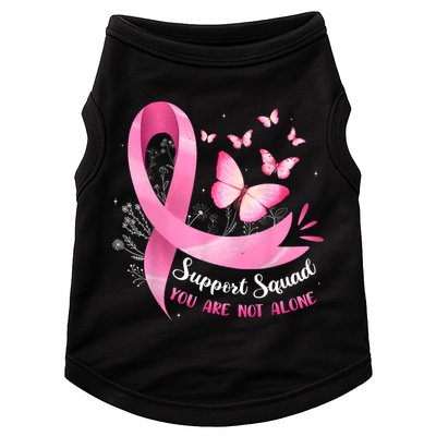 Support Squad Breast Cancer Awareness Pink Ribbon Butterfly Doggie Tank
