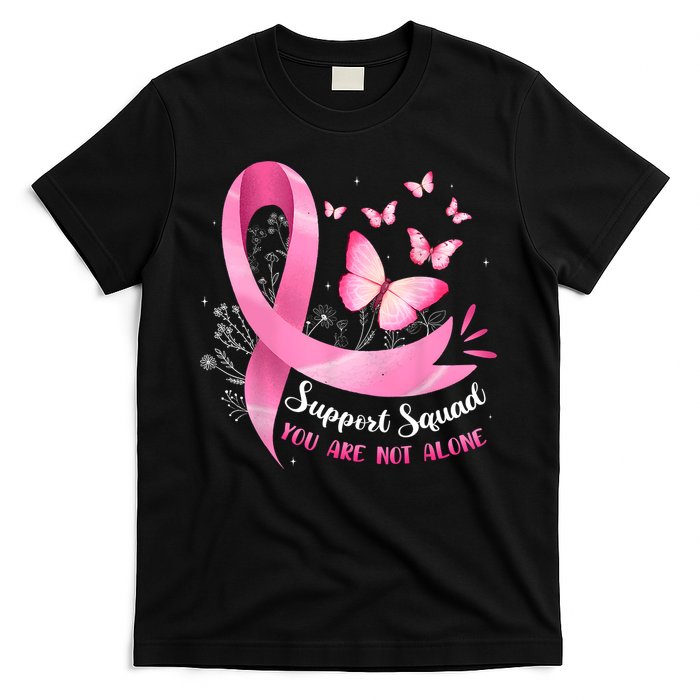 Support Squad Breast Cancer Awareness Pink Ribbon Butterfly T-Shirt