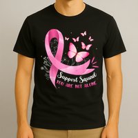 Support Squad Breast Cancer Awareness Pink Ribbon Butterfly T-Shirt