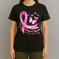 Support Squad Breast Cancer Awareness Pink Ribbon Butterfly T-Shirt