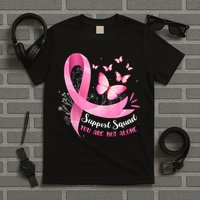 Support Squad Breast Cancer Awareness Pink Ribbon Butterfly T-Shirt