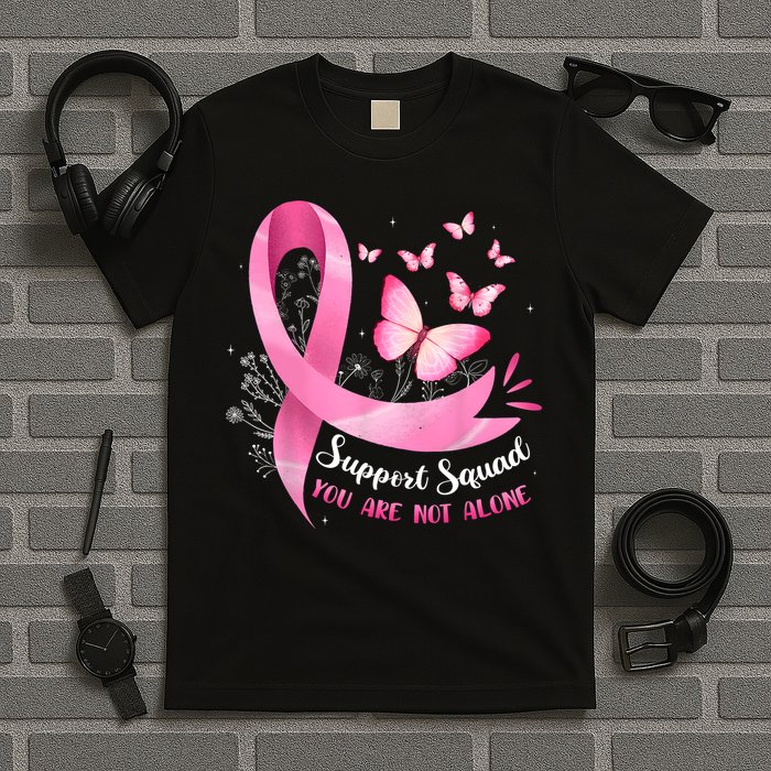 Support Squad Breast Cancer Awareness Pink Ribbon Butterfly T-Shirt