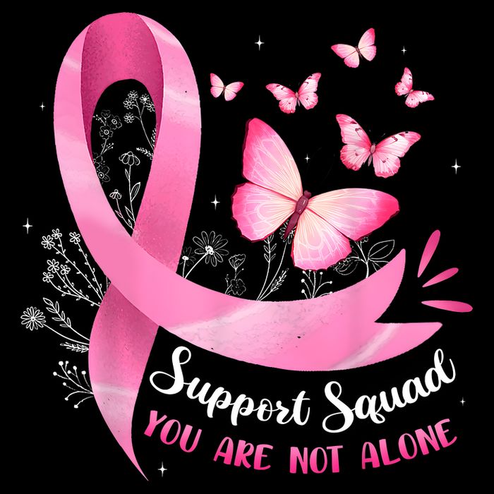 Support Squad Breast Cancer Awareness Pink Ribbon Butterfly T-Shirt