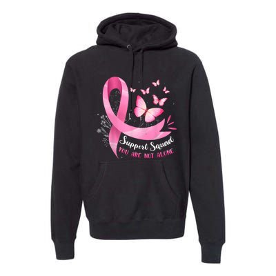 Support Squad Breast Cancer Awareness Pink Ribbon Butterfly Premium Hoodie