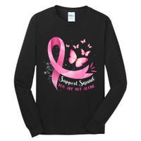 Support Squad Breast Cancer Awareness Pink Ribbon Butterfly Tall Long Sleeve T-Shirt