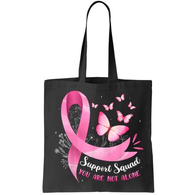 Support Squad Breast Cancer Awareness Pink Ribbon Butterfly Bag