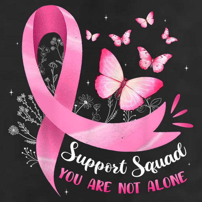 Support Squad Breast Cancer Awareness Pink Ribbon Butterfly Hat
