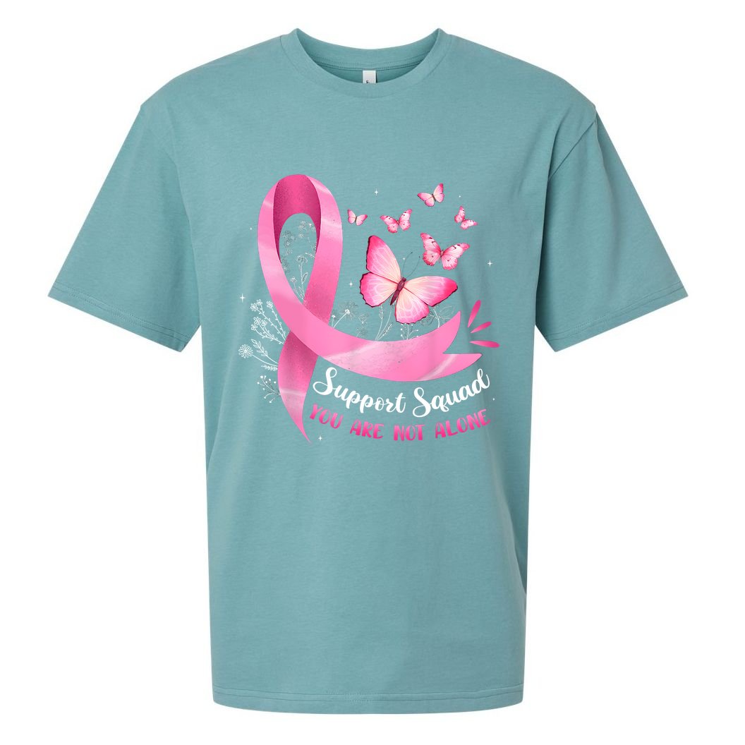 Support Squad Breast Cancer Awareness Pink Ribbon Butterfly Sueded Cloud Jersey T-Shirt
