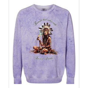 Sacred Smoke Banish Bad Vibes Colorblast Crewneck Sweatshirt