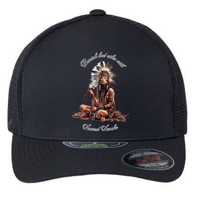 Sacred Smoke Banish Bad Vibes Flexfit Unipanel Trucker Cap