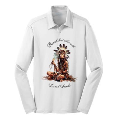 Sacred Smoke Banish Bad Vibes Silk Touch Performance Long Sleeve Polo