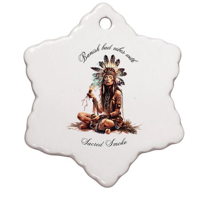 Sacred Smoke Banish Bad Vibes Ceramic Star Ornament