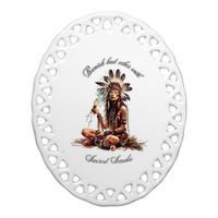 Sacred Smoke Banish Bad Vibes Ceramic Oval Ornament