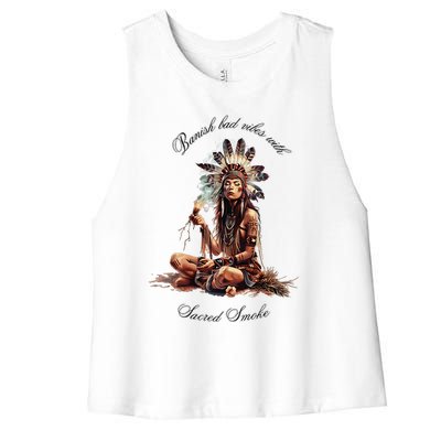 Sacred Smoke Banish Bad Vibes Women's Racerback Cropped Tank