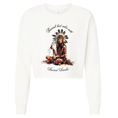 Sacred Smoke Banish Bad Vibes Cropped Pullover Crew