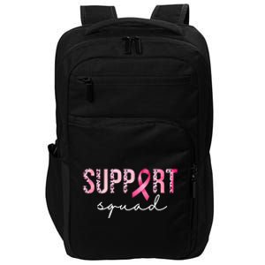 Support Squad Breast Cancer Leopard Ribbon Impact Tech Backpack