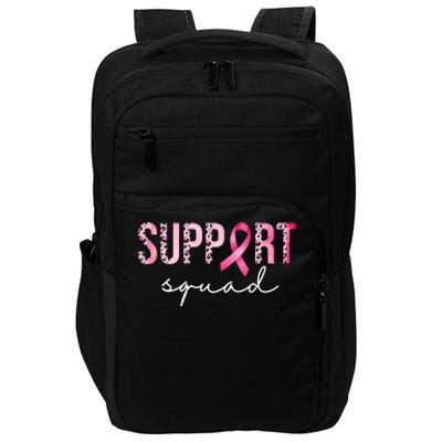 Support Squad Breast Cancer Leopard Ribbon Impact Tech Backpack