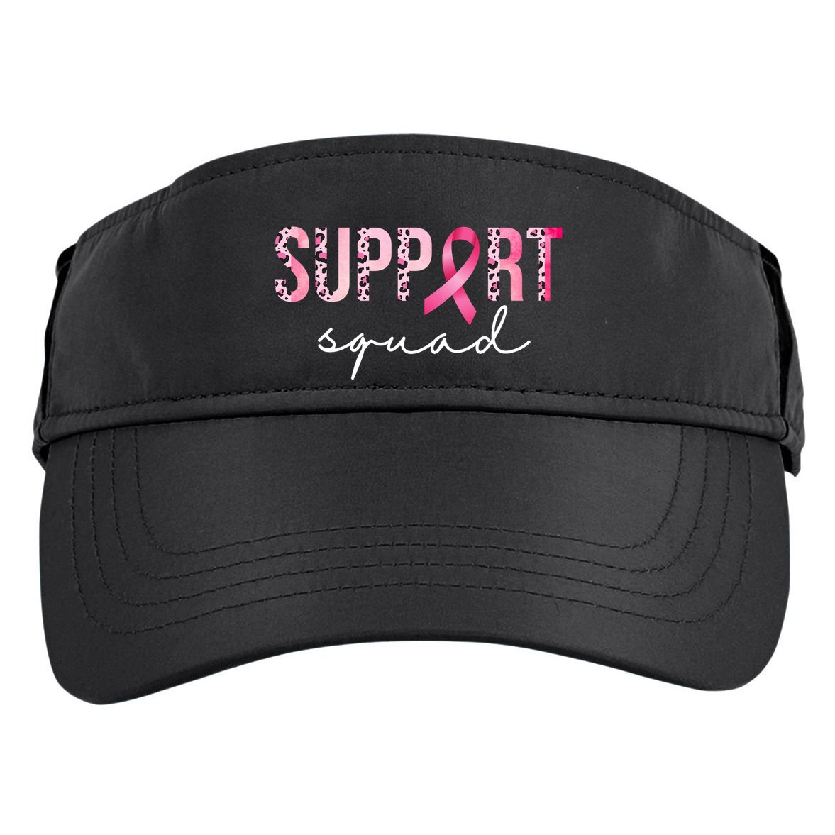 Support Squad Breast Cancer Leopard Ribbon Adult Drive Performance Visor