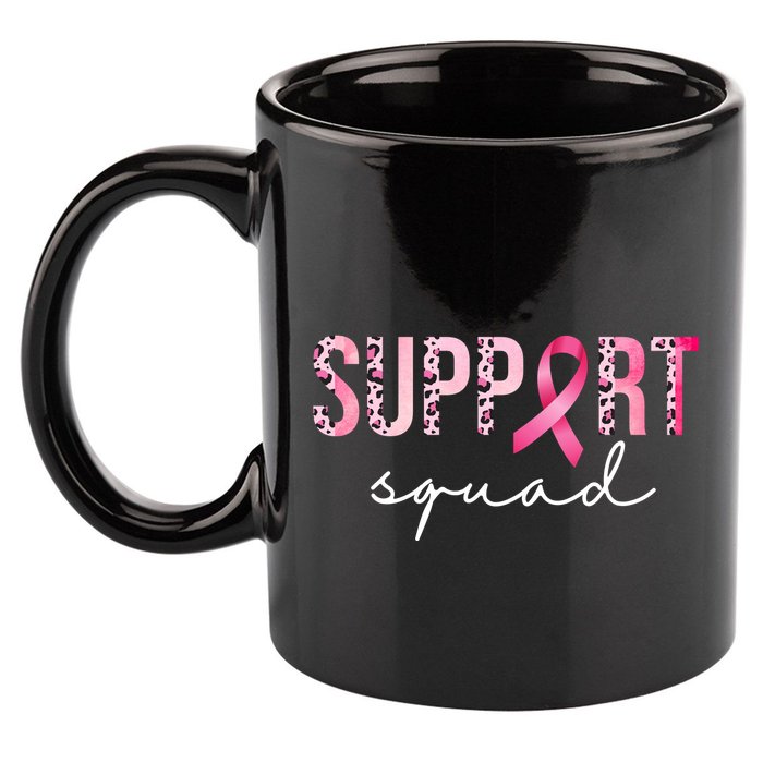 Support Squad Breast Cancer Leopard Ribbon 11oz C Handle Ceramic Mug