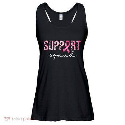 Support Squad Breast Cancer Leopard Ribbon Ladies Essential Flowy Tank