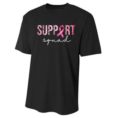 Support Squad Breast Cancer Leopard Ribbon Performance Sprint T-Shirt