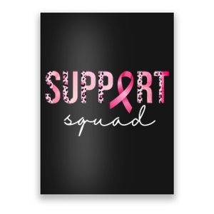 Support Squad Breast Cancer Leopard Ribbon Poster