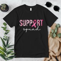 Support Squad Breast Cancer Leopard Ribbon Premium T-Shirt