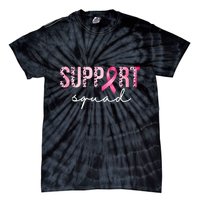 Support Squad Breast Cancer Leopard Ribbon Tie-Dye T-Shirt
