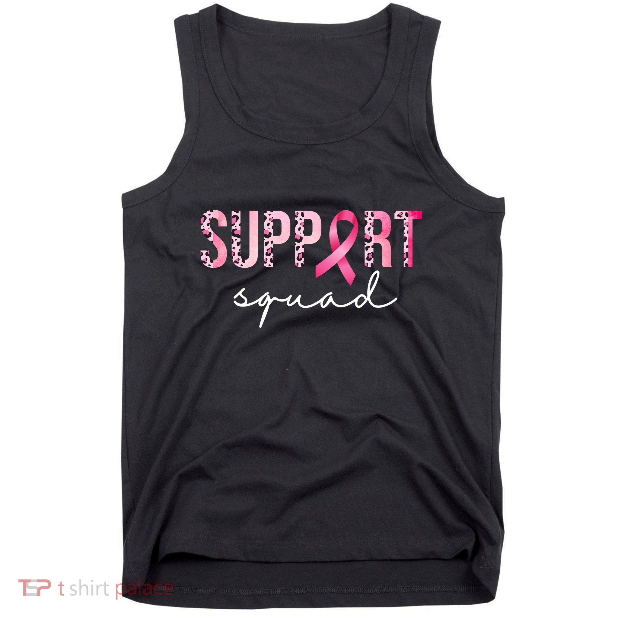 Support Squad Breast Cancer Leopard Ribbon Tank Top